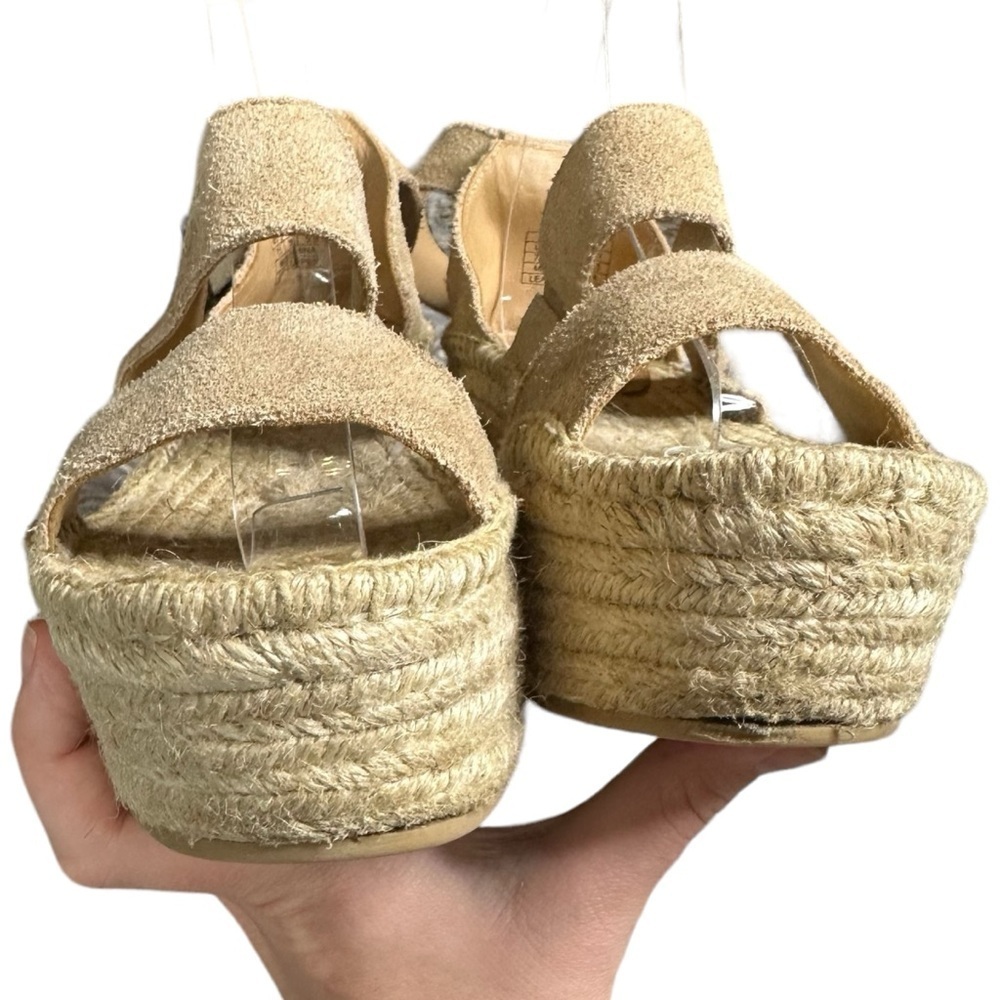 Soludos Platform Espadrille Wedge Sandals Suede Ankle Strap Size 7.5 Blush - Picture 14 of 15